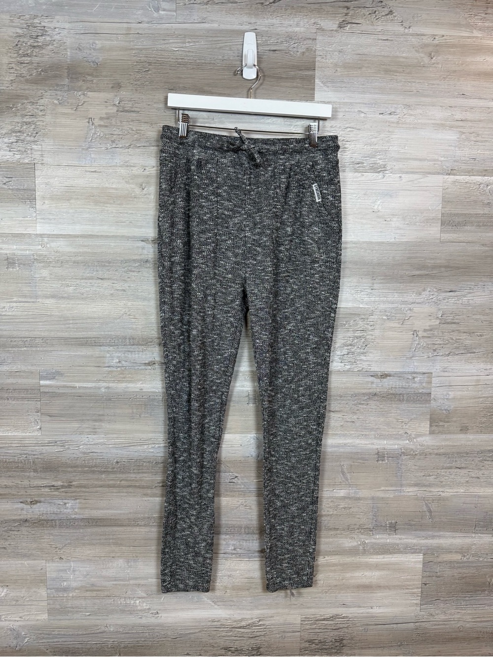 Gymshark Slounge Knit Leggings XL Charcoal Black Gray Speckled Joggers Pants